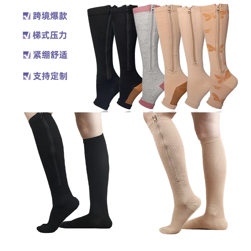 Pressure Socks Zipper Socks Sports Compression Leg Socks Compression Socks Zipper Socks