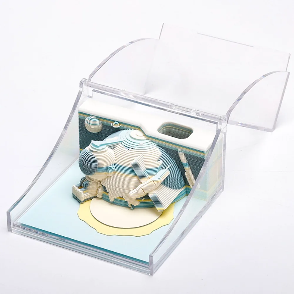 Hangzhou Paper Carving Model Space Laboratory Desktop Decoration 3D Stereo Paper Carving Tear Off Sticky Note Cultural Creative