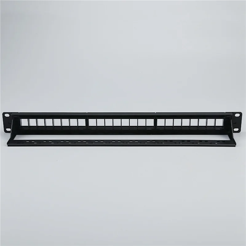 

L52A-2Pcs 19-Inch 1U Cabinet Rack Through 24-Port CAT6 Patch Panel RJ45 Network Cable Adapter Keystone Jack Modular Panel