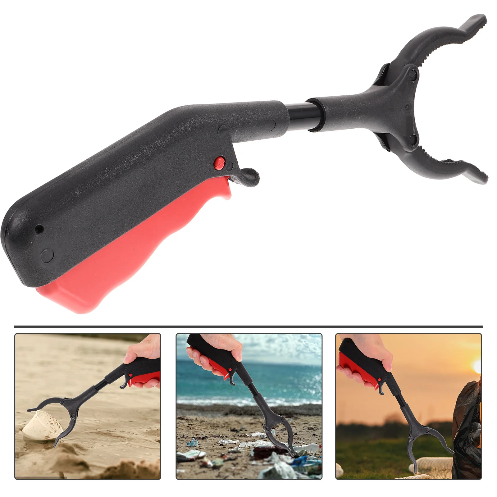 Bending-free Trash Clip Fireplace Tools Litter Picker Tongs Upper Grabber Iron Rubbish Clips Elder Durable