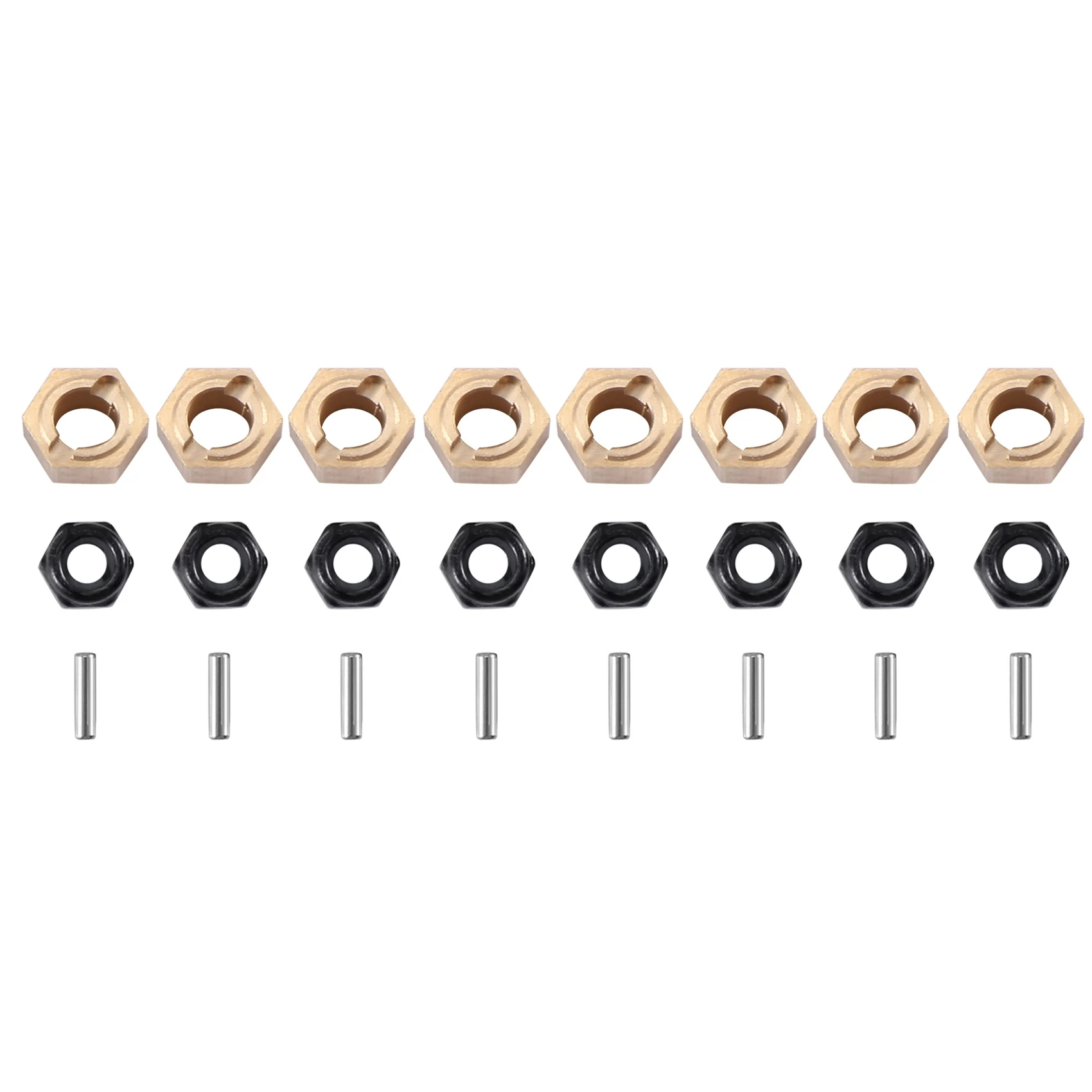 8Pcs Thickness 6.2Mm Widened Brass 7Mm Wheel Hex Hub Adapter For FMS FCX24 1/24 RC Crawler Car Upgrade Parts Accessories