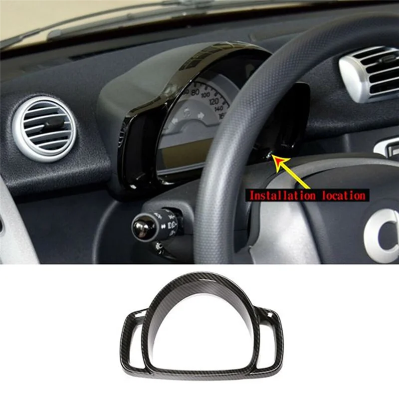 

For Smart Fortwo 09-15 Center Console Instrument Panel Frame Decorative Frame With Carbon Fiber Texture Style