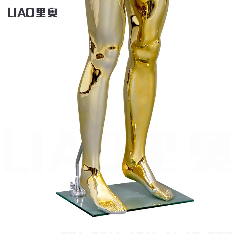 Chrome Gold Male Full body Clothes Mannequin Men Dummy With base 2024 New Fashion Cloths Boutique Display