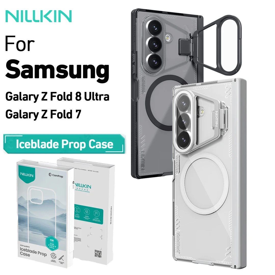 Nillkin Iceblade Prop Case for Samsung Galary Z Fold 8 Ultra/Fold 7, Eco Bio-Based, Stand, Magnetic, Lens Guard, TPU Hinge
