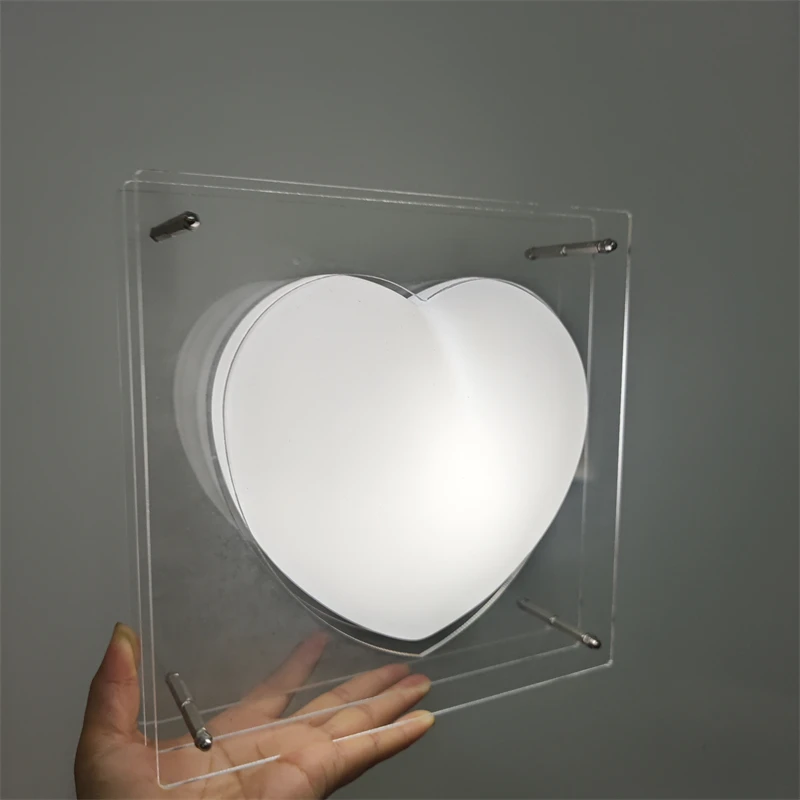 Heart-shaped Night Light Transparent Acrylic LOP Lamp Rechargeable RGB 16 Colors Remote Control Bed Time Atmosphere Girl Gift