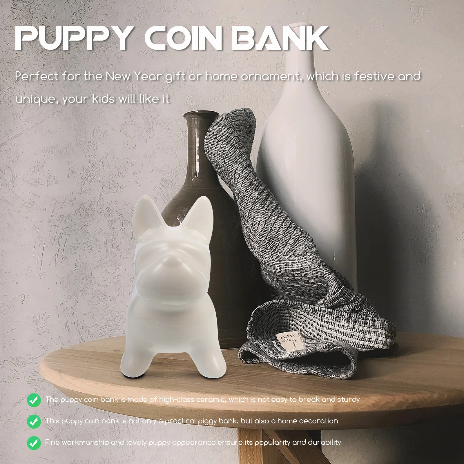 

Puppy Shape Ceramic Coin Bank Creative Cartoon Piggy Bank Kids Money Box Home Ornament Creative Money Box Puppy Shaped Coin Jar