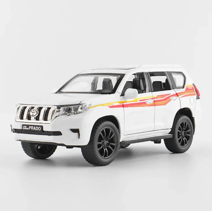 1:32 TOYOTA LAND CRUISER PRADO Alloy Metal Car Model Toys High Simitation With Pull Back Sound For Kids Birthday Gifts