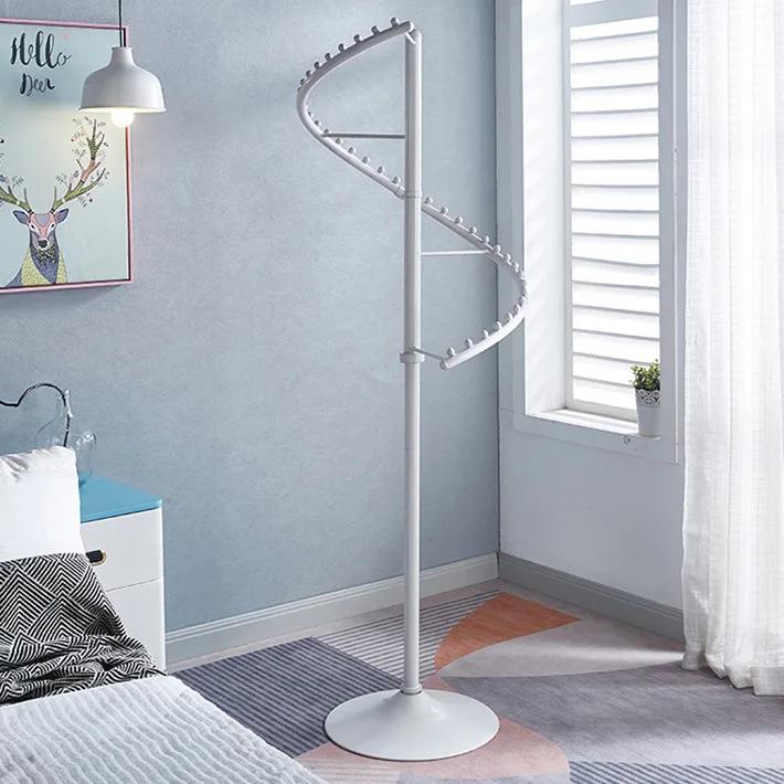 360 Degree Rotating Floor Standing Clothes Drying Rack for Clothing Display Storage Hat Organizer for Home Shop Use