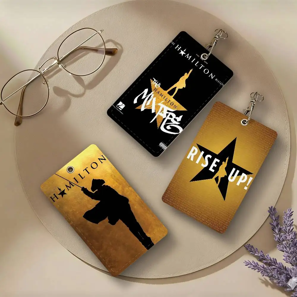 American Musical H-Hamilton Vintage PU Leather Card Holders Anti-lost Protective Cover Cases Cards