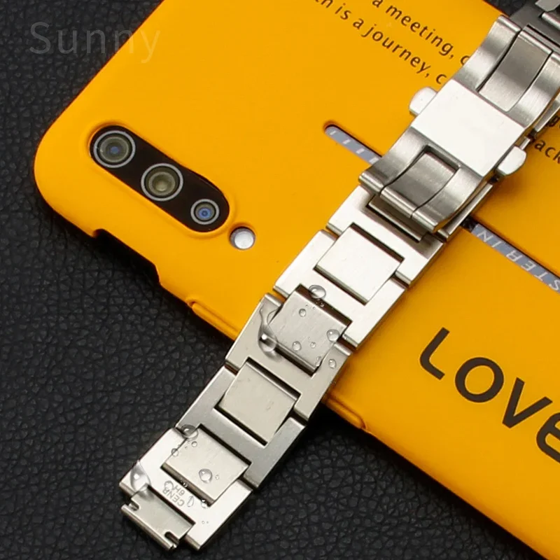 الفولاذ المقاوم للصدأ حزام ساعة اليد لكارتييه الأزرق بالون اليد الرجال النساء حزام ناقل من الفولاذ أثار الفم حزام الساعات الملحقات 14.22 مللي متر #3