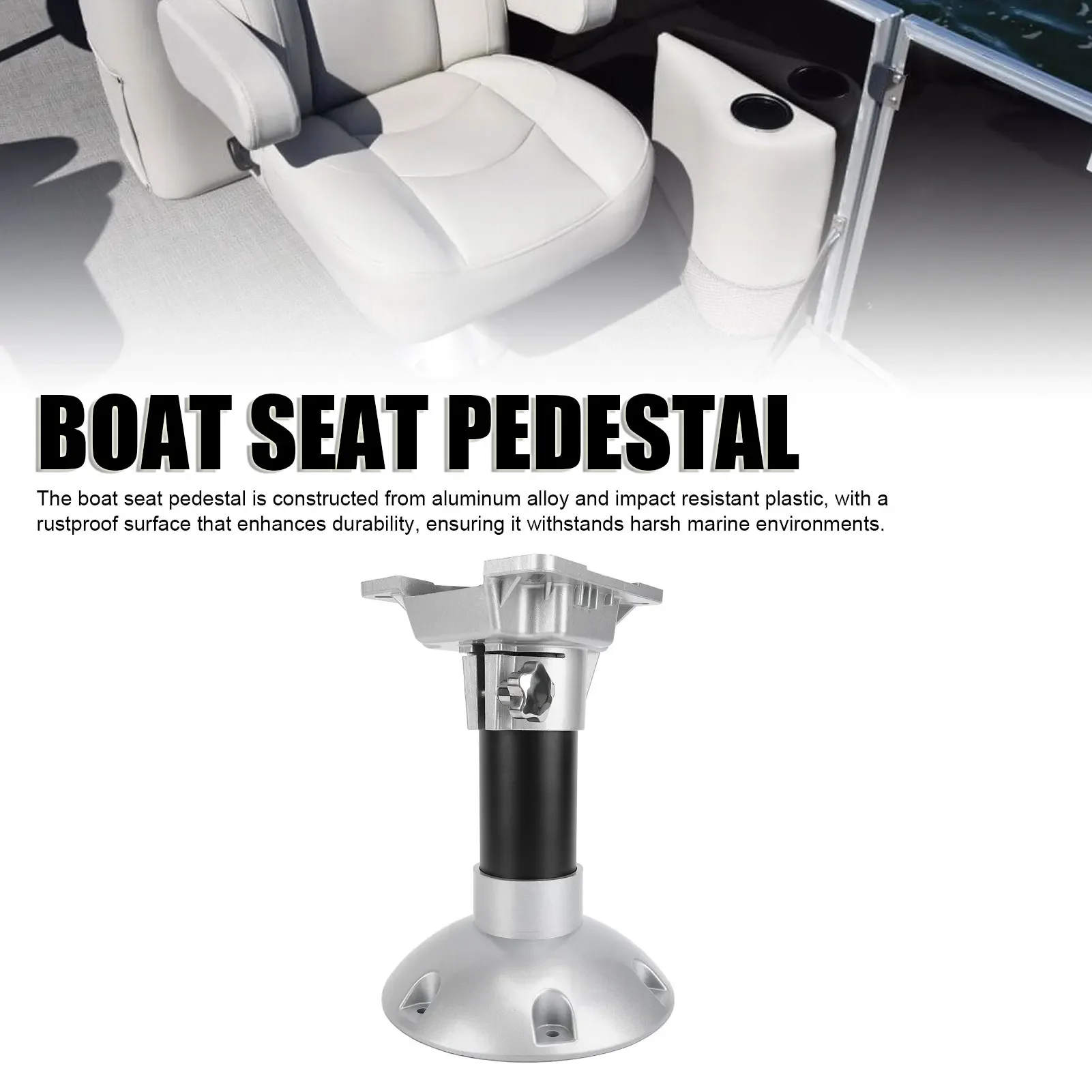 

Boat Seat Pedestal 330mm Height Removable Captain Chair Pedestal for Yacht Boat Ship Fishing Boat Floating Dock Deck