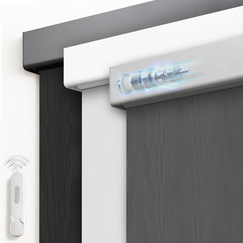 

Motorized Blinds with Remote, Blackout Rechargeable Automatic Roller Shades, Cordless Smart Blinds Work with Alexa via Hub, Cust