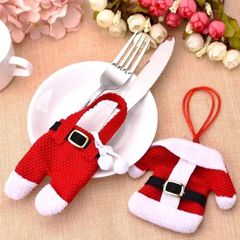 Adorable Christmas Utensil Holder Christmas Party Table Decorations For Home Table New Year 2021