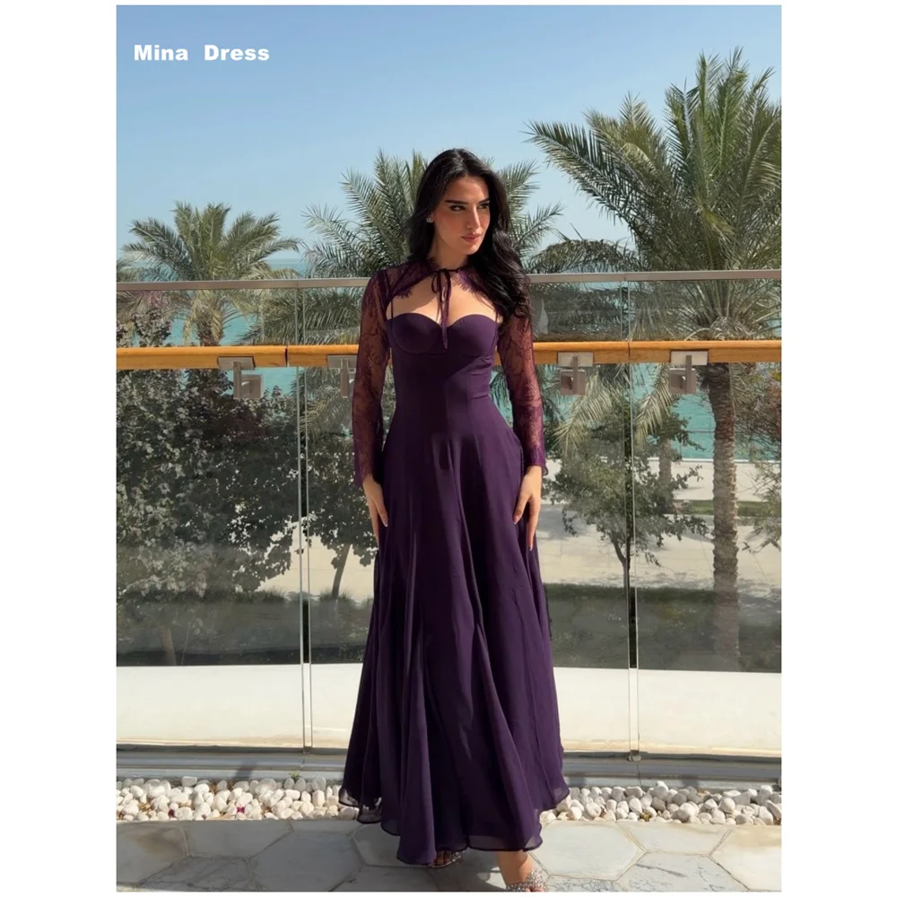 Mina Maßgeschneidertes Elfenbeinfarbenes Einschultriges Abendkleid mit Schleppe und Plissee 2026 Luxuriöses Elegantes Damenkleid für Partys und Abendveranstaltungen