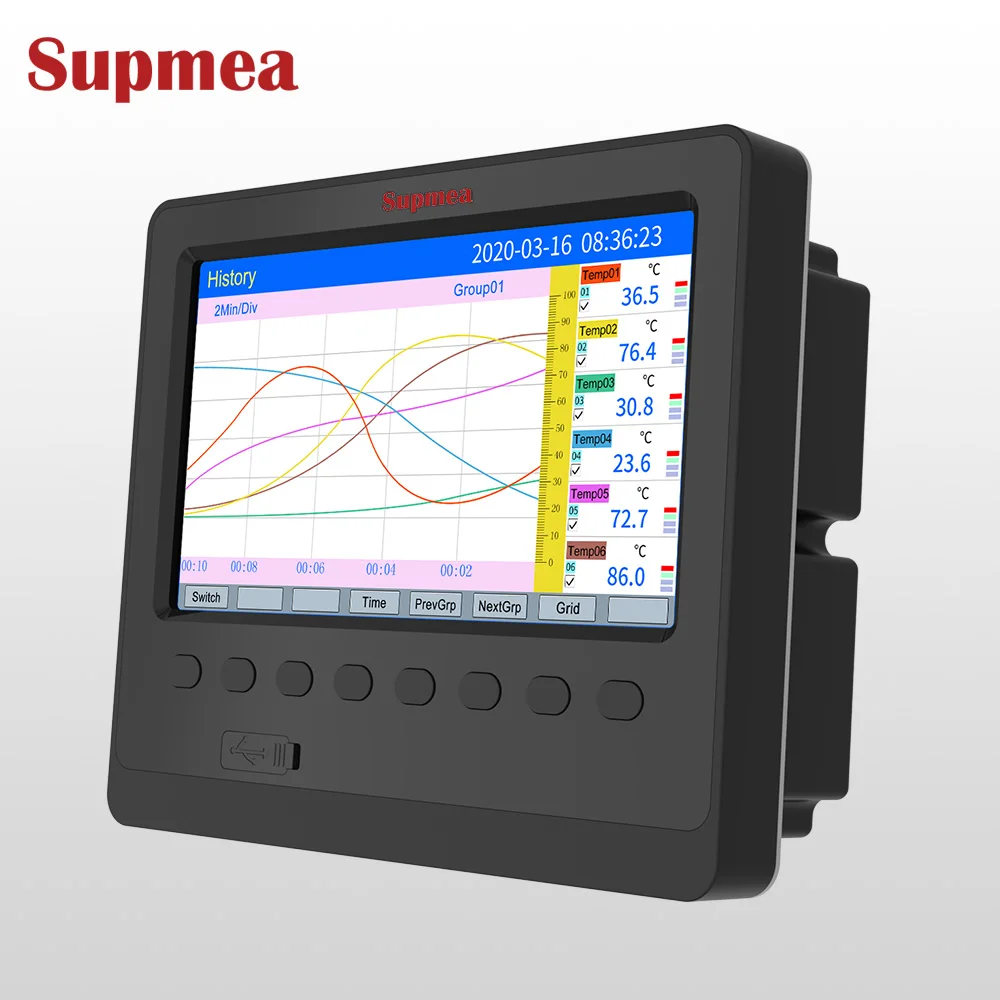 16 channel 4-20ma paperless recorder color display paperless recorder pid paperless recorder