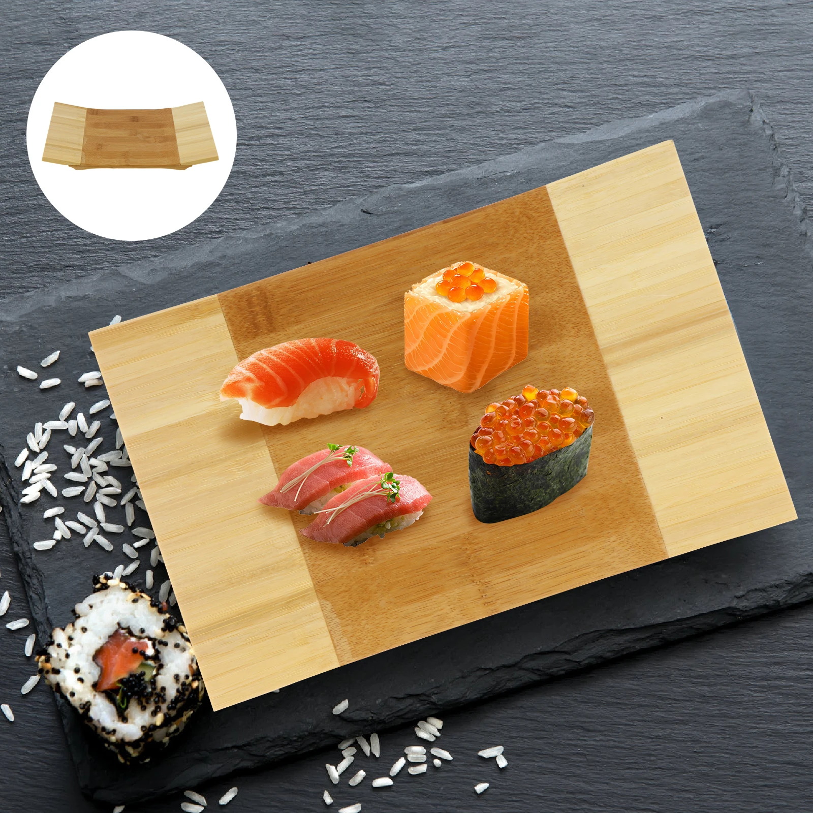 

Bamboo Sushi Plate Practical Food Serving Dish for Restaurants Hotels Special Parties Family Sushi Dish