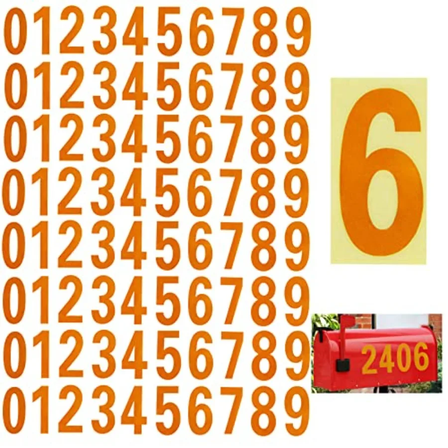 

Reflective Mailbox Numbers Sticker for Outside 8 Sets 0-9 Self Adhesive Waterproof Number for Houses Door Cars Trucks