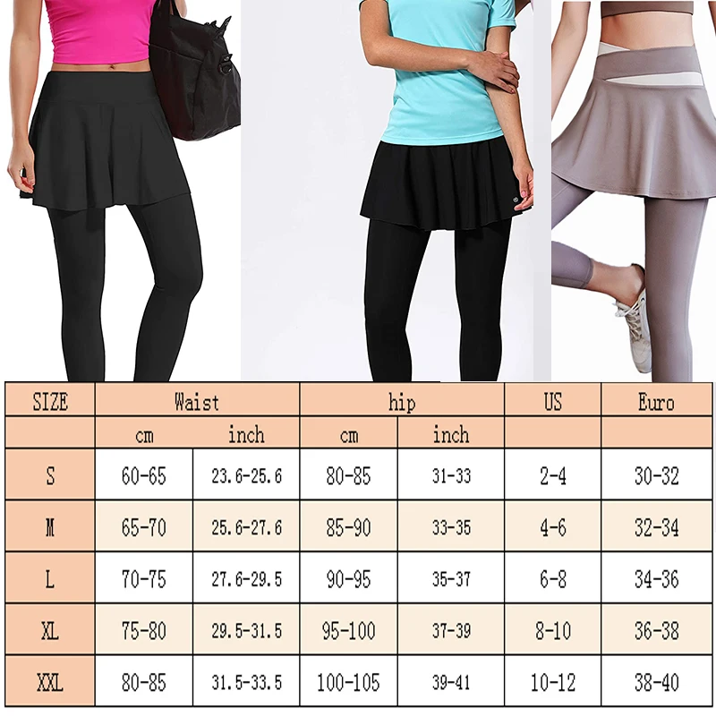 Aiithuug Cross Waistband Skirted Leggings Yoga Golf Skirts Golf Skorts Tennis Dress Tennis Skort Drape Soft Active Sports