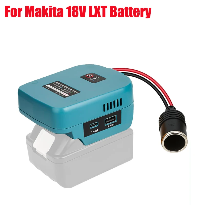 Step-down Converter Power Adapter Compatible with For Makita 18V Lithium Batteries for DIY Projects with Cigarette Lighter Plug