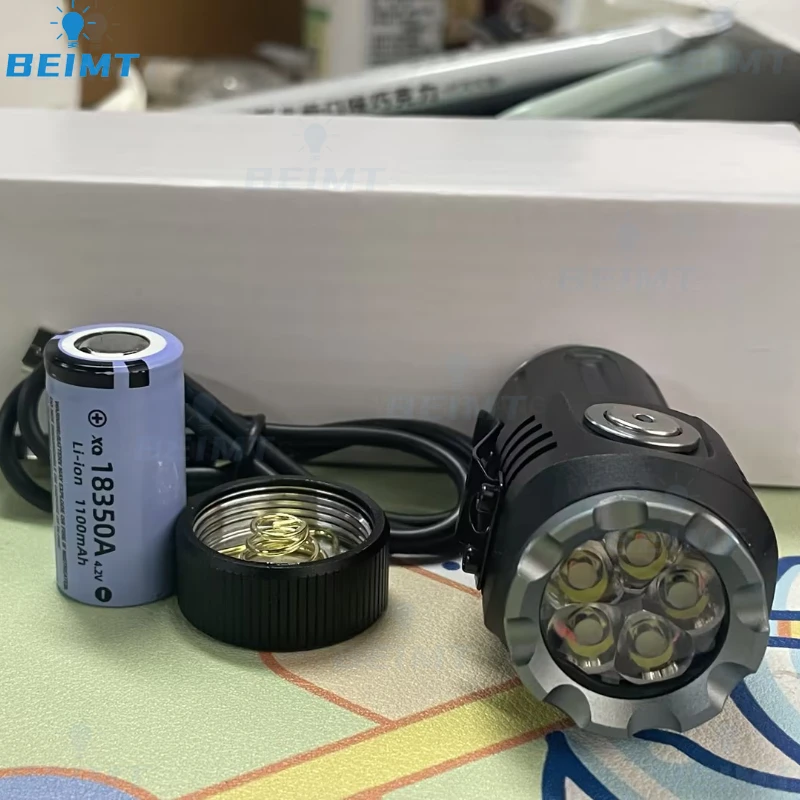 Mini linternas Led recargables por USB con batería 18350, potente linterna para exteriores, lámpara de Camping, luz de trabajo COB, 10000LM, 5 *