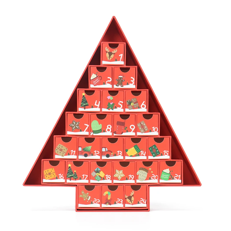 Personalizacja.Personalizacja.Xmas Eve Tree Shape Surprise Blind Candy Chocolate Box Christmas 24 Days Calendar Advent Boxes