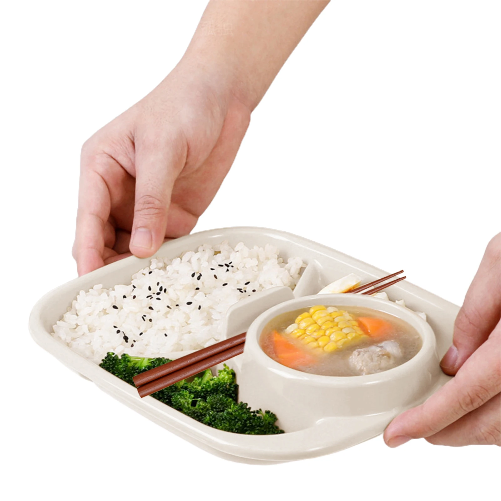 Portable Divided Food Plate Barbecue Picnic Tray Portion Control Container For Adults Kids Healthy Eating Dinner Plate