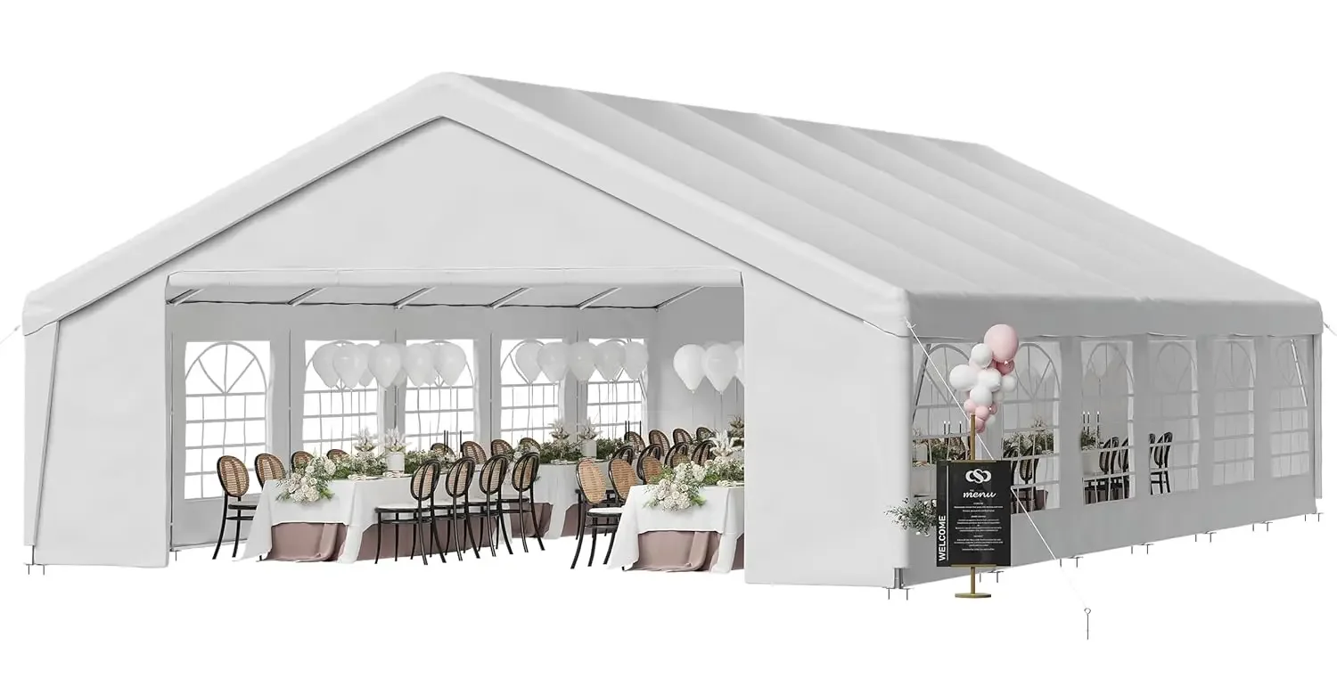 20x40 Heavy-Duty Party Tent Commercial Canopy with Removable Sidewalls, Waterproof Wedding Event Tent for Outdoor, BBQ,, Custom