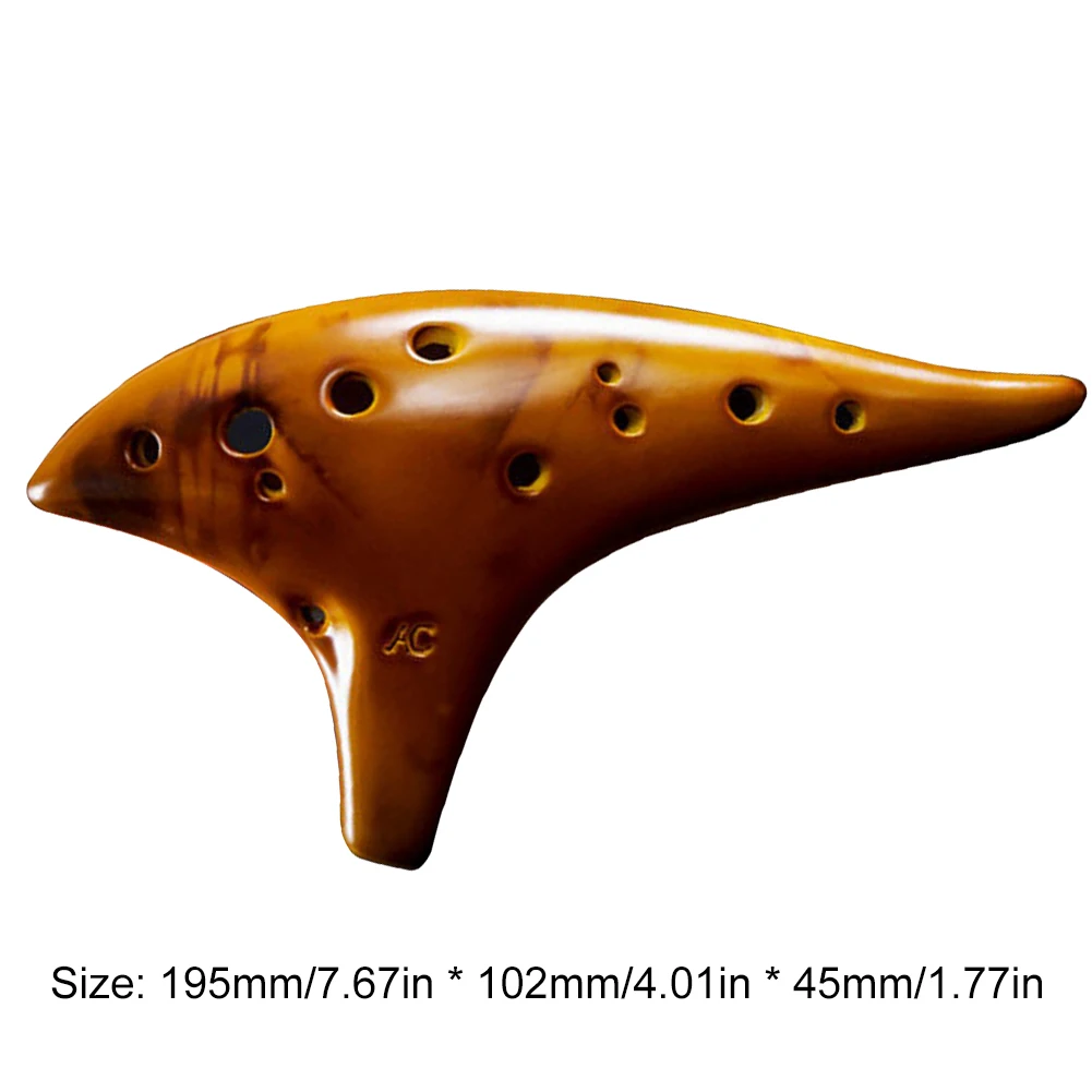 12 Hole Natural Ocarina Stable Intonation Alto C Tone Ocarina Flute with Protective Bag Instrument for Music Lover Beginner