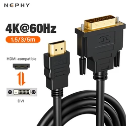 DVI To HDTV Cable HDMI-compatible to DVI Male 24+1 Adapter 4K@60HZ 1080P for TV BOX LCD DVD Projector Xbox PC Laptop PS4 3M 5M