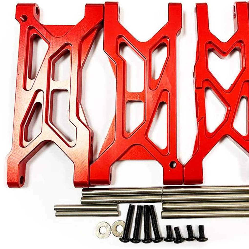 RCGOFOLLOW Brazo de suspensión inferior trasero mejorado de aleación de aluminio Brazo de suspensión inferior trasero Rc para 1/10 ARRMA SENTON 3S Rojo