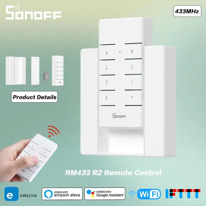 

SONOFF RM433 8 Keys Multipurpose Custom 433 MHz Remote Controller Works With SONOFF RF/Slampher/4CH Pro/TX Series/RF Bridge