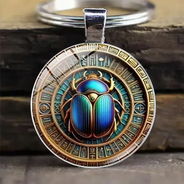 insect keychain Retro Egyptian Beetle Keychain, suitable for daily use, used for keys and bags, is the perfect retro gift for fa
