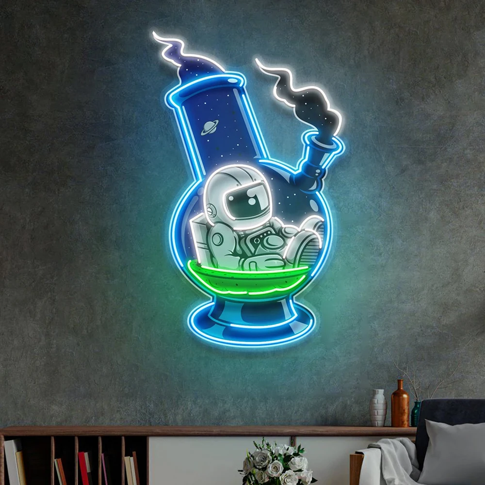 

Astronaut Bong Neon Sign Home Bar Club Wall Hanging Decoration for Living Room Bedroom Decor Personalized Custom Neon Light