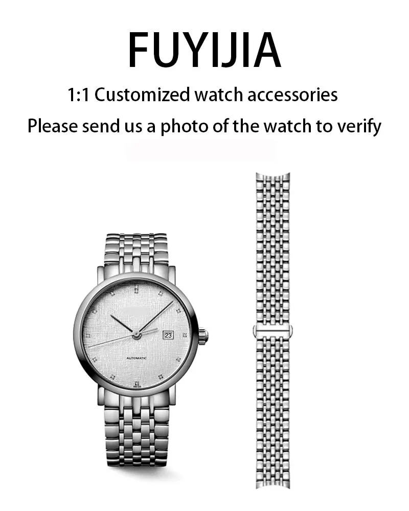

FUYIJIA Men Custom L-ongines L4.910 Original Watchbands 13MM 19MM 20MM Curved Interface Stainless Steel Bracelet Butterfly Clasp