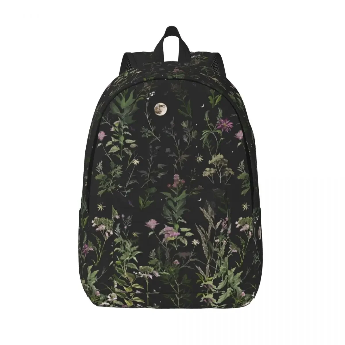 

Moonlit Garden Cool Backpack Durable Student Work Boho Floral Daypack for Men Women Laptop Canvas Bags