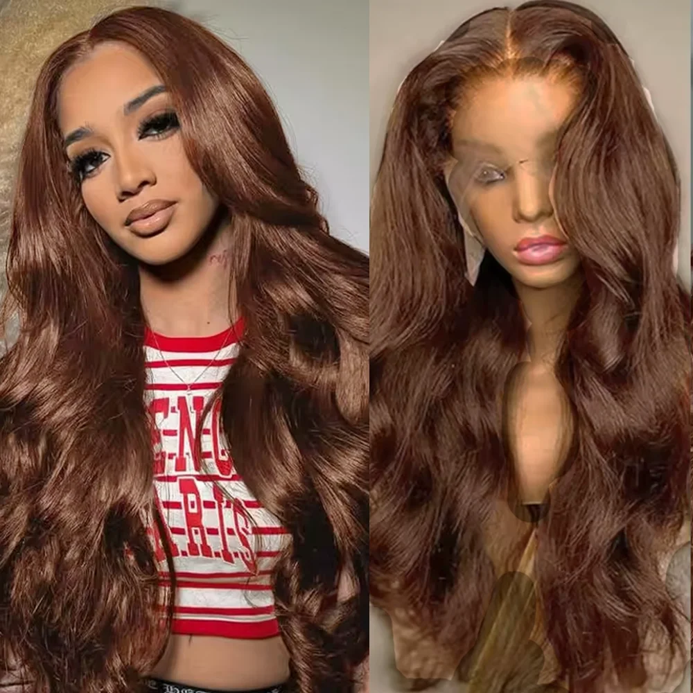 

13x6 HD Lace Front Human Hair Wigs For Women Brazilian Chocolate Brown Body Wave 13x4 13x6 Full Lace Frontal Wigs Human Hair