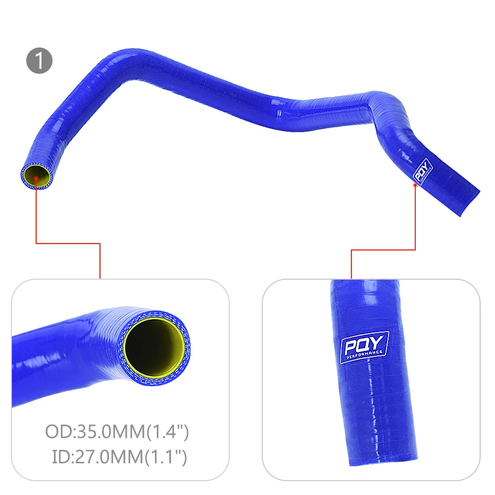 VR-mavi ve sarı silikon radyatör hortumu kiti Honda Civic için SOHC D15 D16 EG EK 92-00 ile 6 adet PQY logo VR-LX1303C-QY
