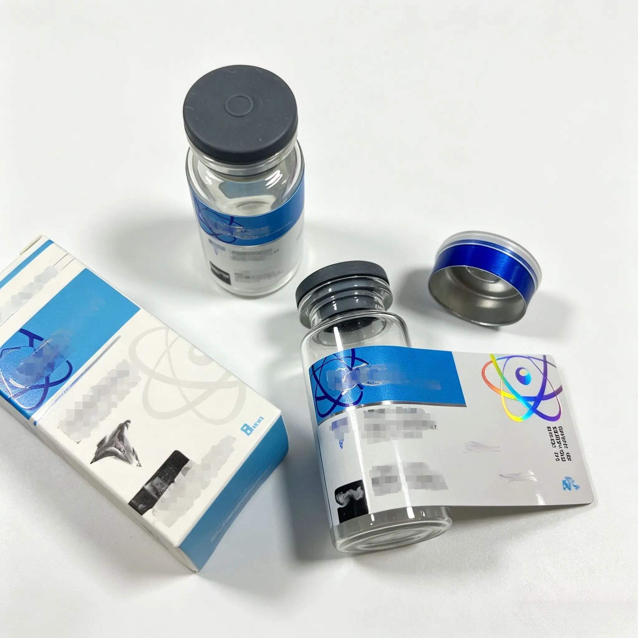 Industrial Grade Personal Care Labels,Non-toxic Vinyl Adhesive Stickers & Custom Boxes for Peptide Products 3ml 5ml 10ml