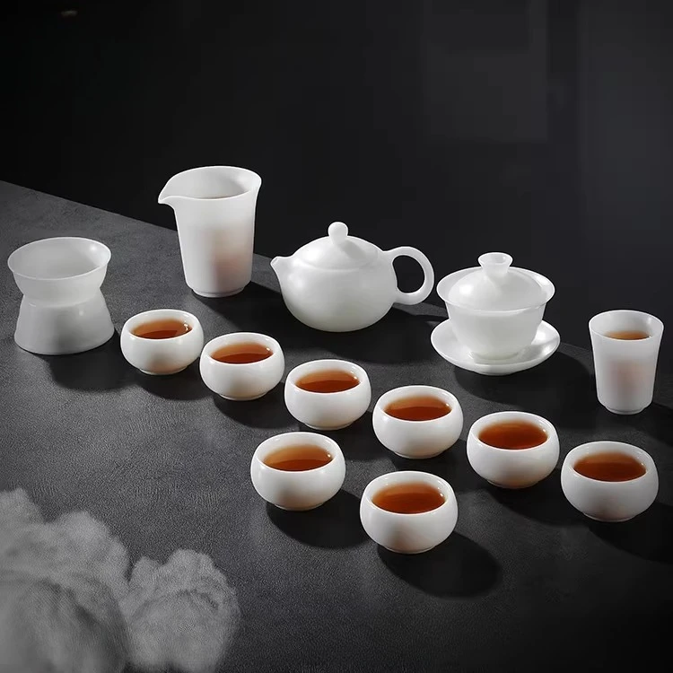 Tea set, teacup, high-end office home cover bowl, teapot can be customized in gift boxes for gifts.