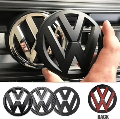 2 uds parrilla delantera de coche/emblema trasero cubiertas de tapa Logo pegatina para Volkswagen VW GOLF 5 6 7 8 MK5 MK6 MK7 MK8 POLO Scirocco sportvan