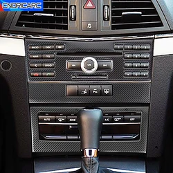 For Mercedes Benz E Class Coupe W207 C207 2009-2013 Console CD Panel Frame Carbon Pattern Decoration Trim Interior Car Accessory