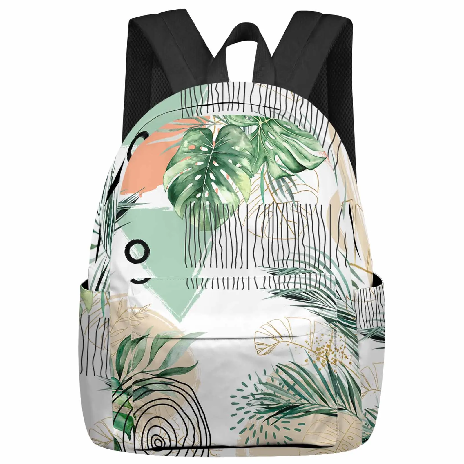 

Summer Tropical Palm Leaf Watercolor Large Capacity Backpack Men Laptop Bags High School Teen College Girl Student Mochila