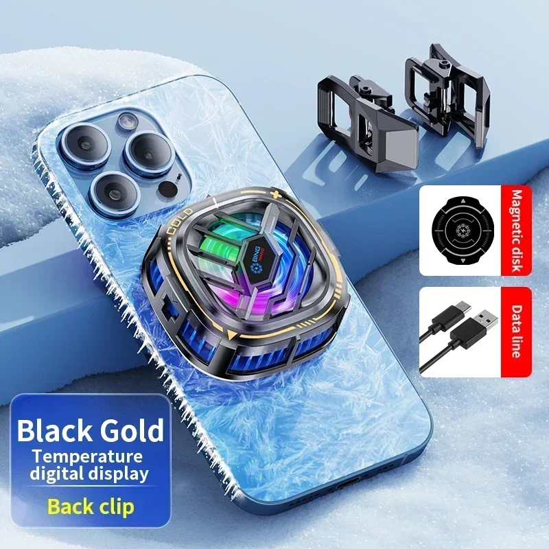 NEW Power Adjustable Cool Heat Sink Magnetic/Back-clip 2 in 1 Semiconductor Radiator X76 for IPhone IOS Android PUBG Game Cooler