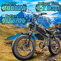 Emoko C93 Electric Bicycle 2000W 48V23AH Lithium Battery Electric Bike Hydraulic Brake 20 inch Wide Tire Off-road Mountain Ebike