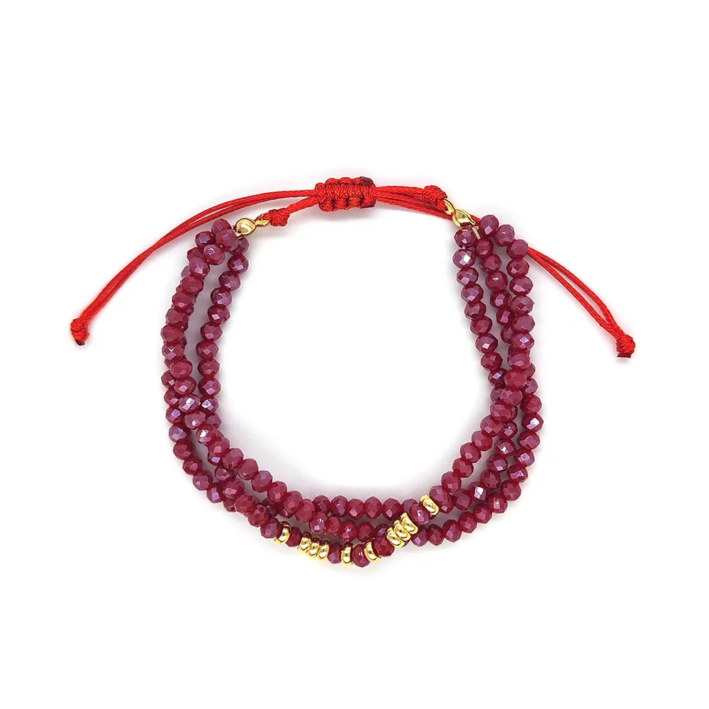 Rice bead bracelet Creativity Crystal Bohemia Multiple layers Hand weaving Adjustable Female Fashion Simplicity Beaded bracelet