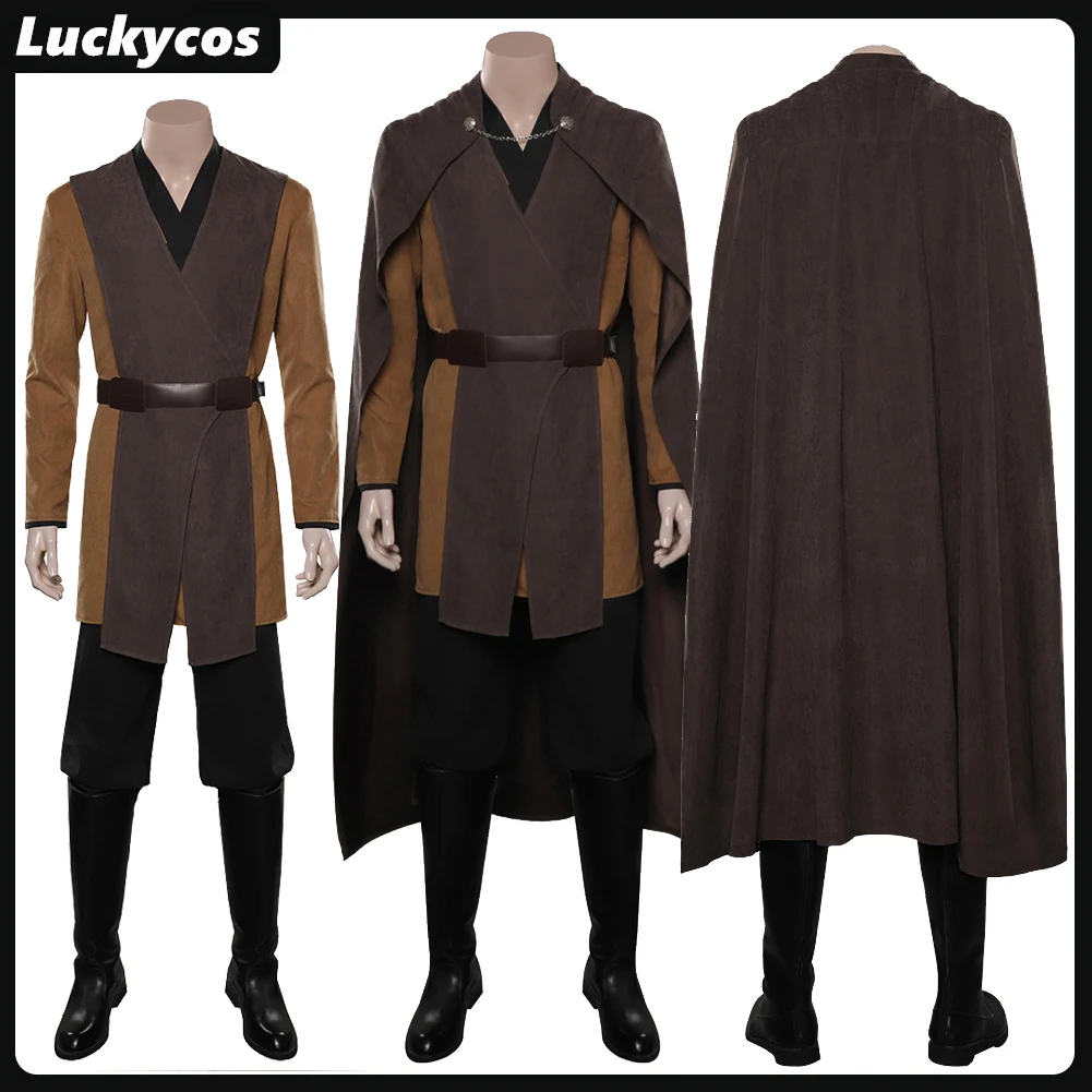 Disfraz de Cosplay de Conte Dooku para hombres adultos, disfraz de batalla espacial de TV, Top de noche, pantalones, capa, trajes con cinturón, traje de fiesta de Carnaval y Halloween