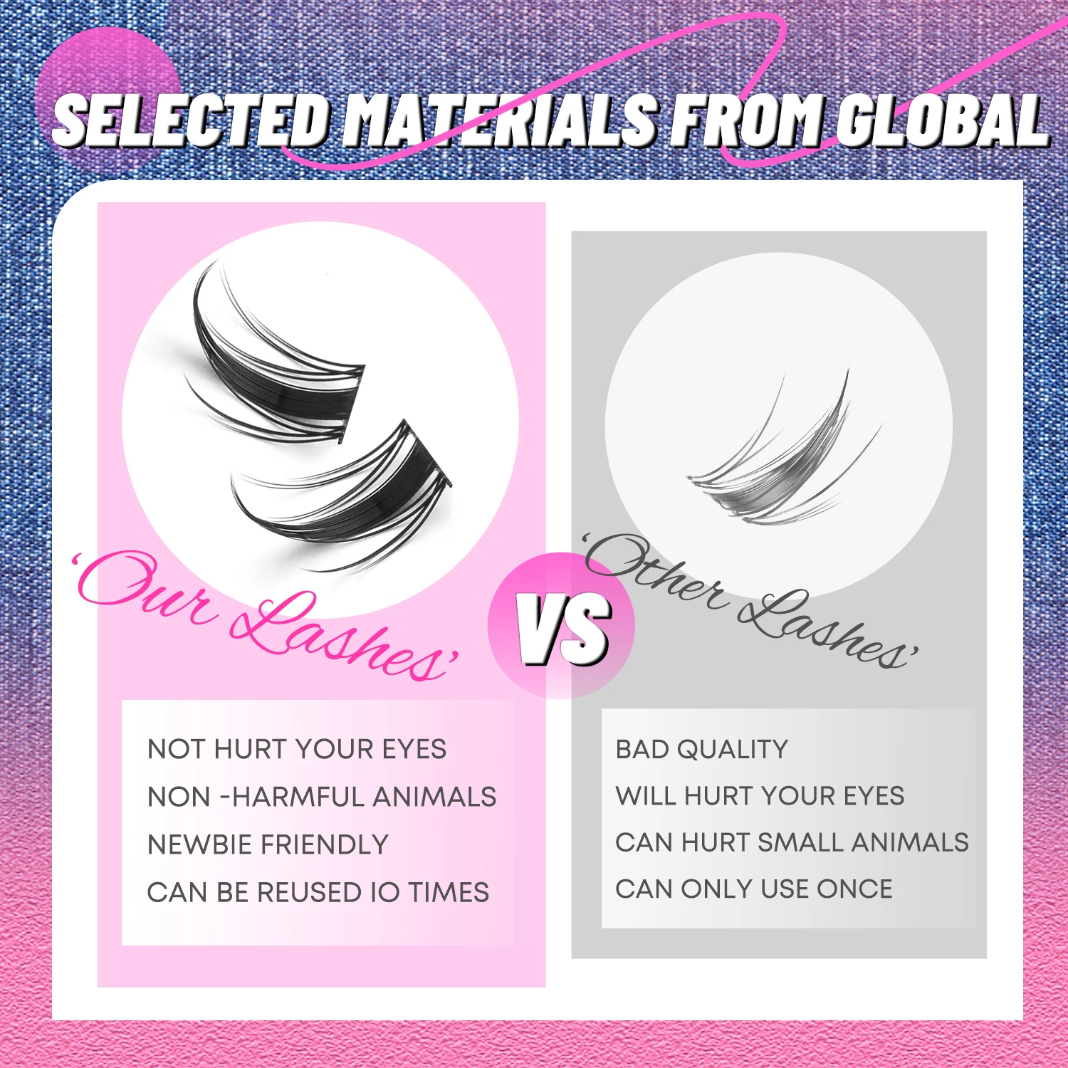 GROINNEYA Ciglia a grappolo Volume naturale Ciglia individuali Vassoio misto Ciglia a grappolo Ciglia naturali fai da te Estensione ciglia