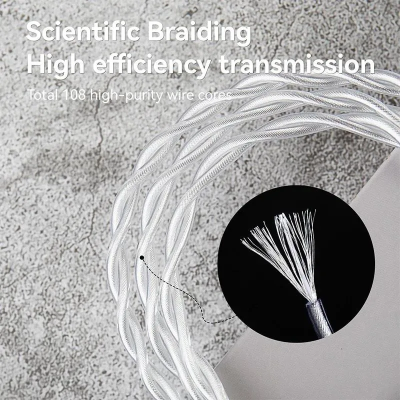 KBEAR Glint 5N OFC посеребренный кабель для обновления Компоненты из алюминиевого сплава 108 ядер Кабель OFC высокой чистоты