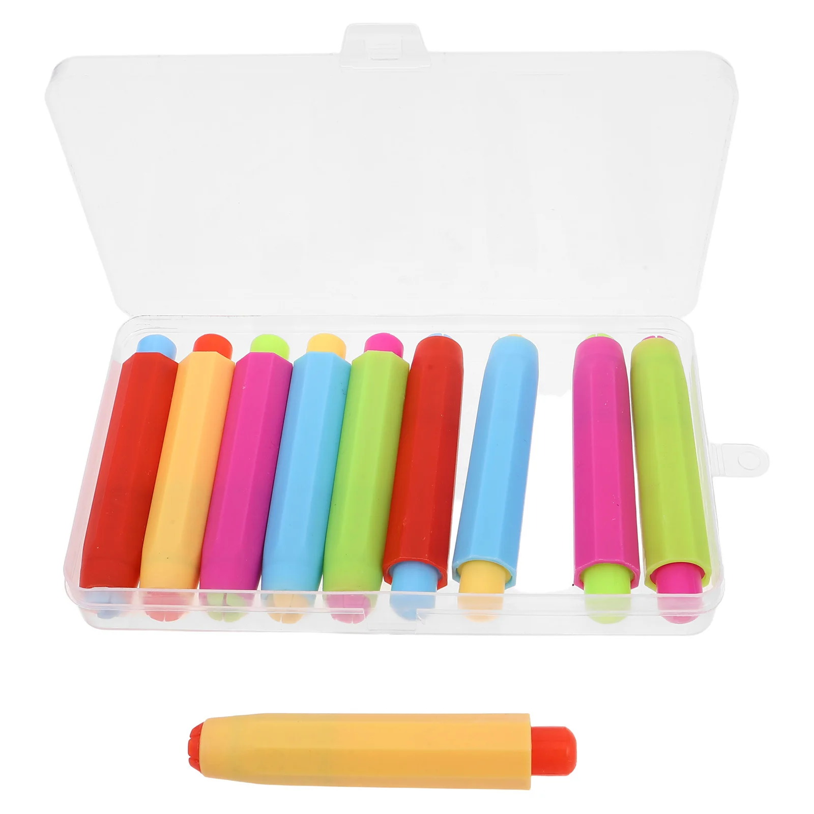 

10Pcs Colorful Chalk Clips Adjustable Plastic Kids Chalk Holder for Blackboard Drawing Board Writing Dustproof School Office