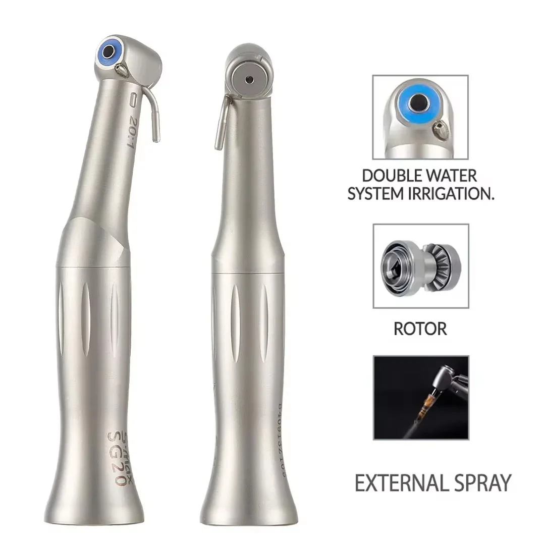 SG20 contraangulo Dental Low Speed Handpiece 20:1 Reduction Implant Surgery Contra Angle Handpiece Air Turbine LED Pen